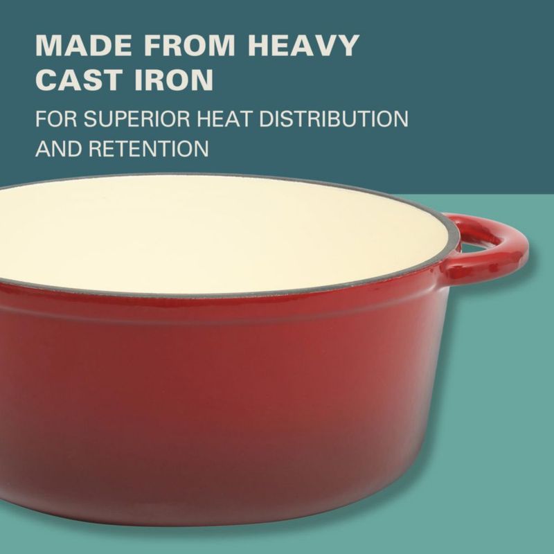 Olla Holandesa Gibson Home de 5 L hierro fundido con esmalte rojo
