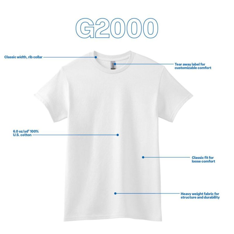 Camiseta Gildan G2000 Blanca (Pack de 3) Talla 4XL