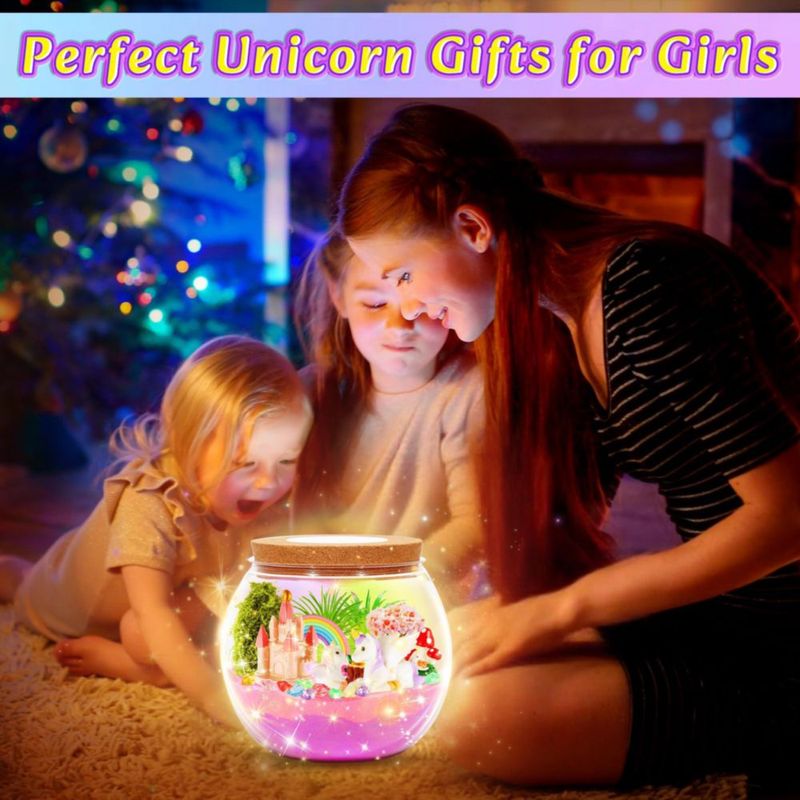 Kit de Terrario Hannstar Unicornio con Luz LED DIY para Niñas