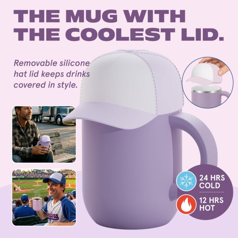 Taza para Beber asobu 355 ml Morada con Recubrimiento Cerámico