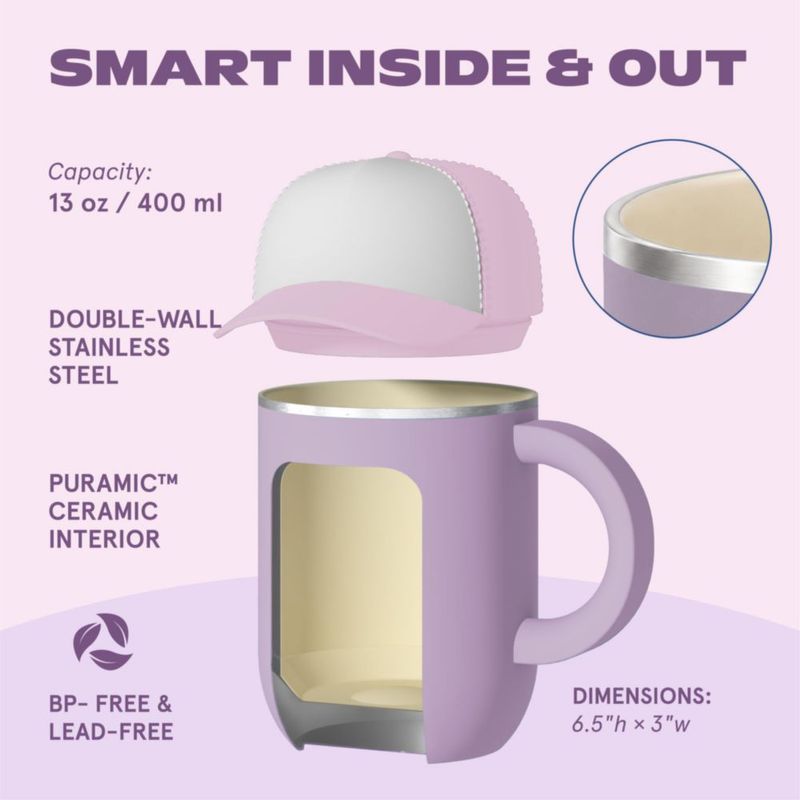 Taza para Beber asobu 355 ml Morada con Recubrimiento Cerámico