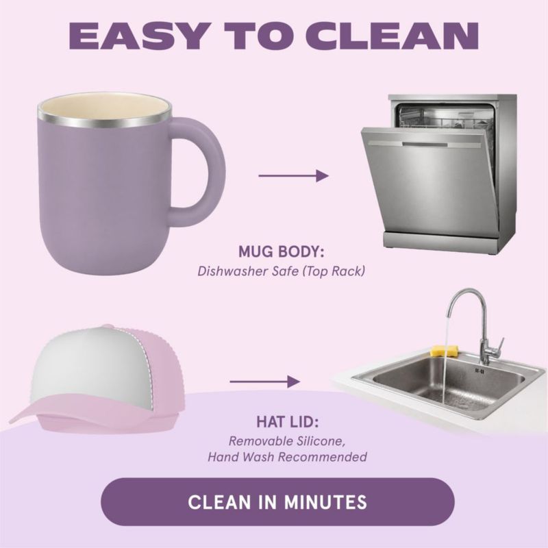 Taza para Beber asobu 355 ml Morada con Recubrimiento Cerámico
