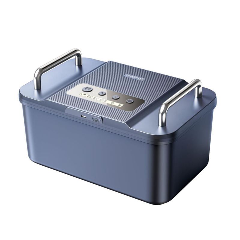 Caja de seguridad cronometrada Vaydeer de metal 24 × 16 × 12 cm con manijas