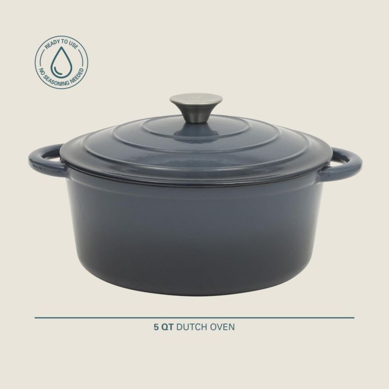 Cazuela de hierro fundido esmaltado Gibson Home 5 L Azul Marino
