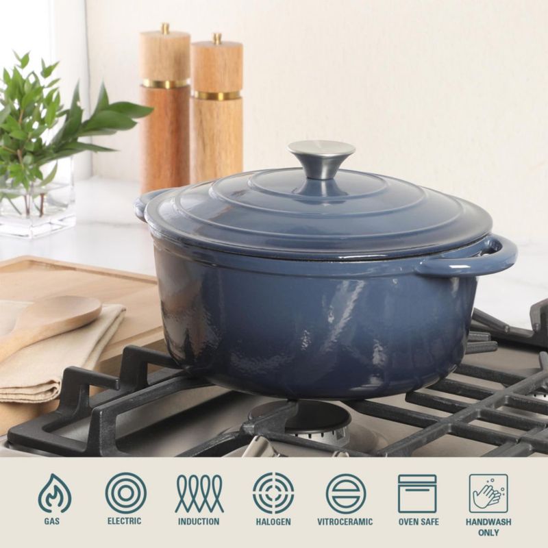 Cazuela de hierro fundido esmaltado Gibson Home 5 L Azul Marino