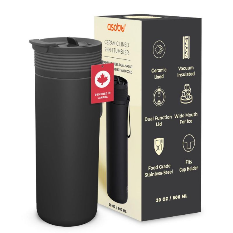 Botella de Agua Asobu 600 ml Cerámica Aislada 2‑en‑1