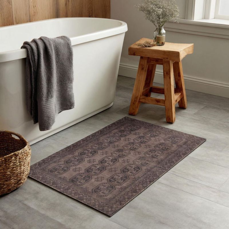 Alfombra Kuden 91 cm x 152 cm Lavable Vintage Antideslizante