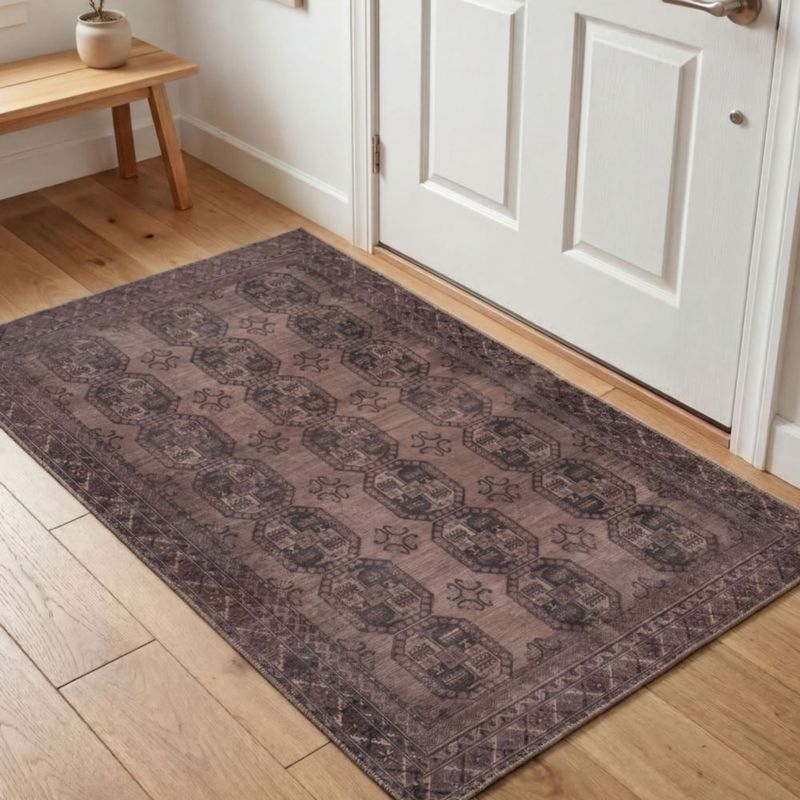 Alfombra Kuden 91 cm x 152 cm Lavable Vintage Antideslizante