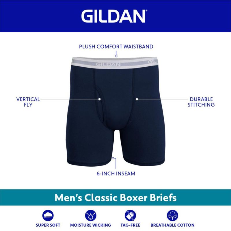 Calzoncillos tipo boxer Gildan talla S 15 cm pack de 10 unidades negro/granate