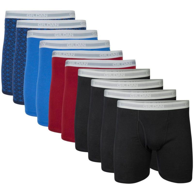 Calzoncillos tipo boxer Gildan talla S 15 cm pack de 10 unidades negro/granate
