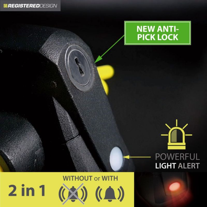 Candado para volante Artago 870 con alarma de 120 dB y LED