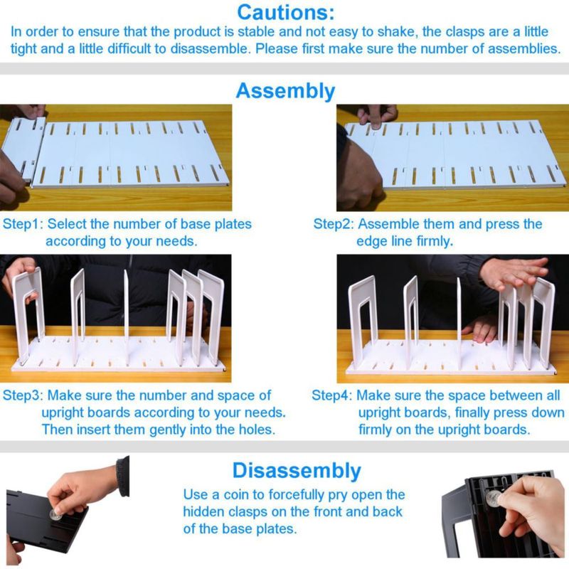 Organizador Vertical de Archivos LuluEasy Ajustable - Plástico Blanco