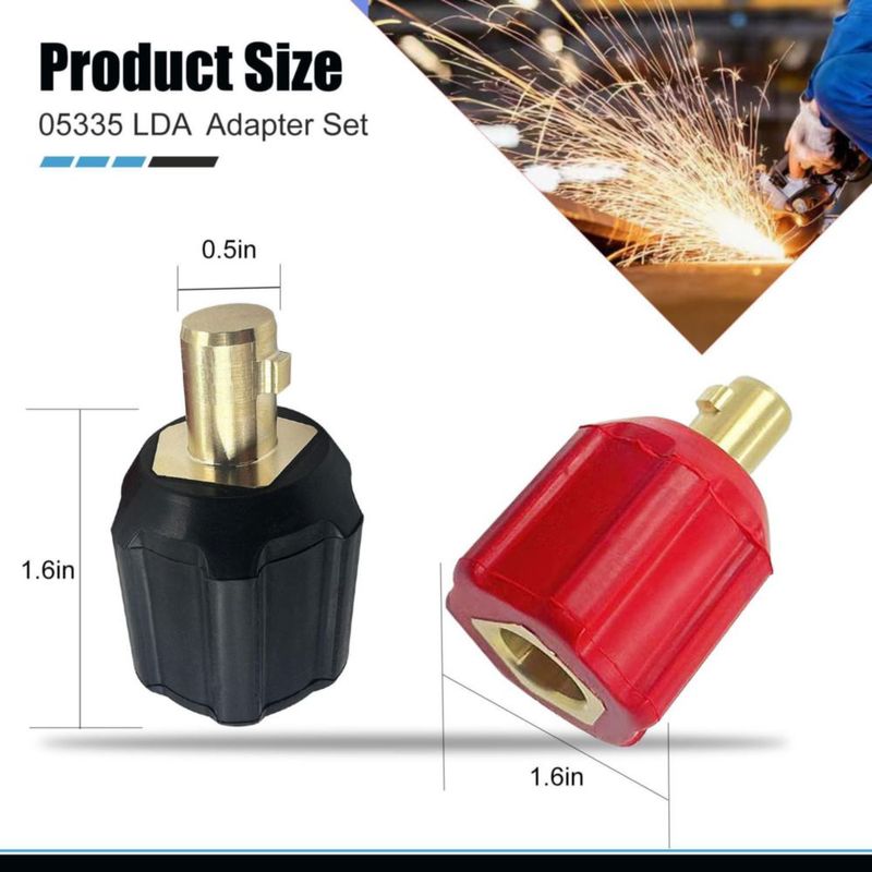 Adaptadores tipo Dinse ZGTools para cables de soldadura – paquete de 2