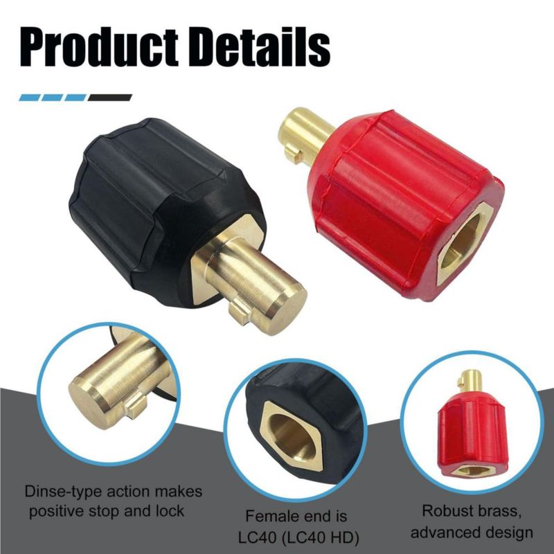 Adaptadores tipo Dinse ZGTools para cables de soldadura – paquete de 2