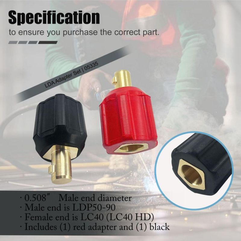Adaptadores tipo Dinse ZGTools para cables de soldadura – paquete de 2