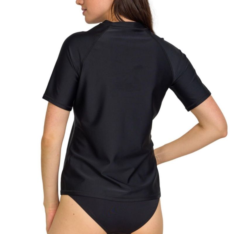 Hurley Rash Guard Mujer UPF 50+ Negro de Manga Corta
