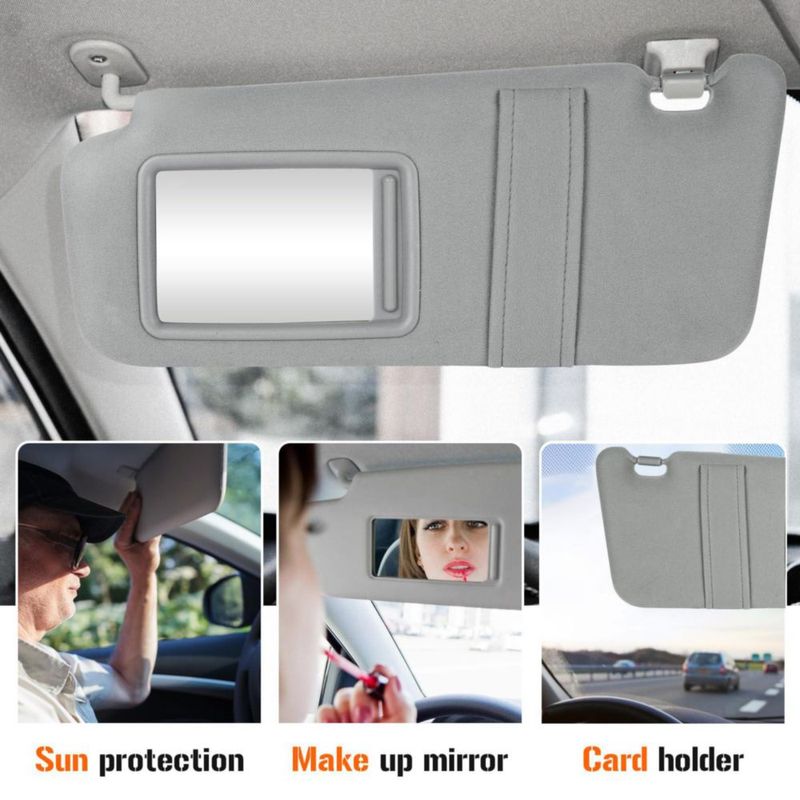 Visor solar Aeagle para Toyota Camry 2007‑2011 gris con espejo y luz