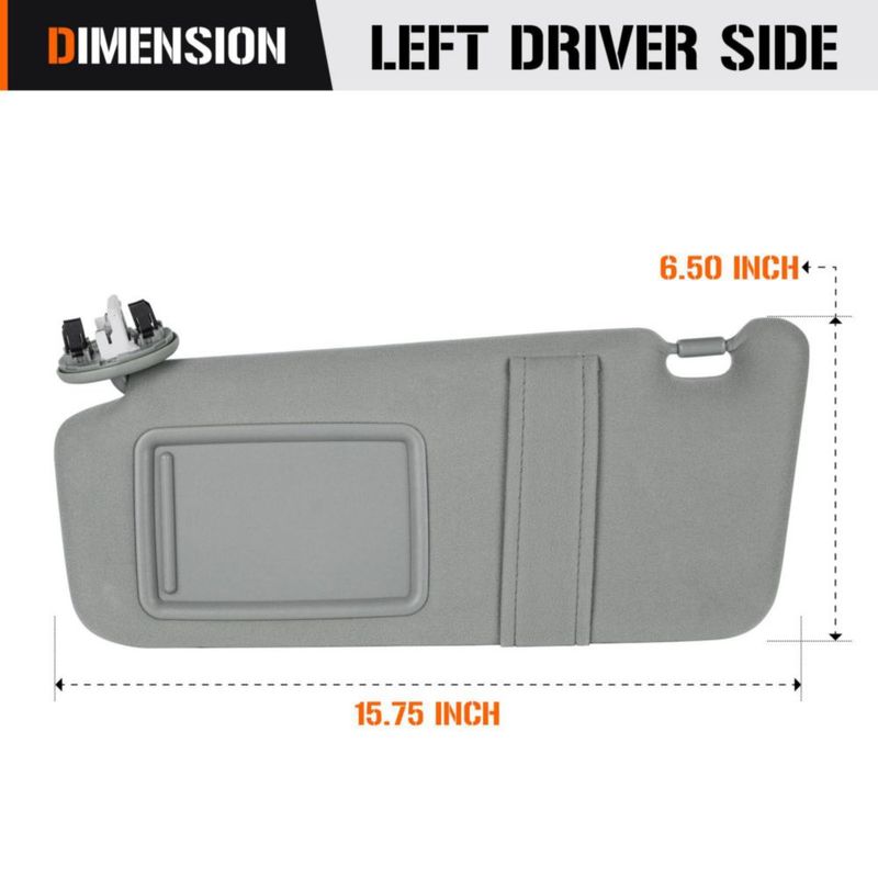 Visor solar Aeagle para Toyota Camry 2007‑2011 gris con espejo y luz
