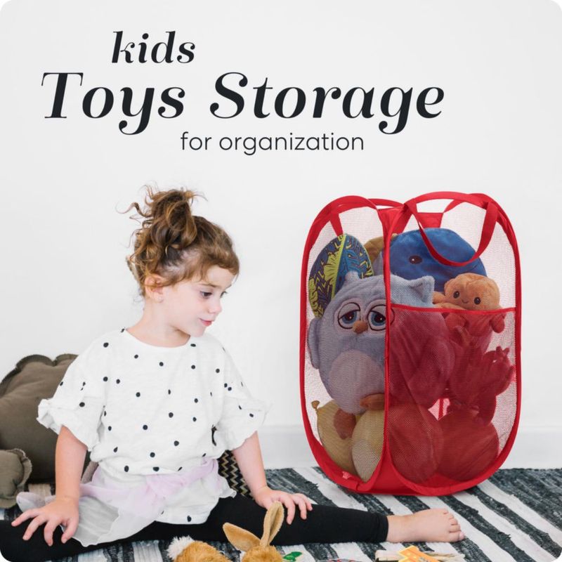 Cesto plegable de malla roja Handy Laundry 36x33x61 cm