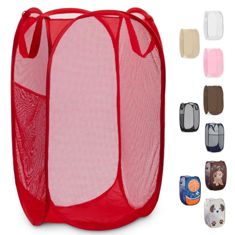 Cesto plegable de malla roja Handy Laundry 36x33x61 cm