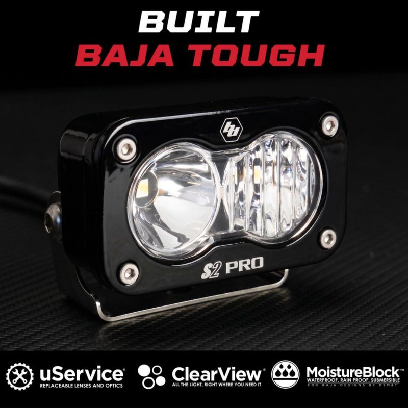 Luz LED Baja Designs S2 Pro Negra – Par Conducción/Combo