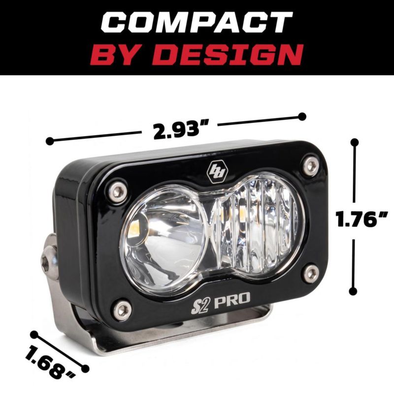 Luz LED Baja Designs S2 Pro Negra – Par Conducción/Combo