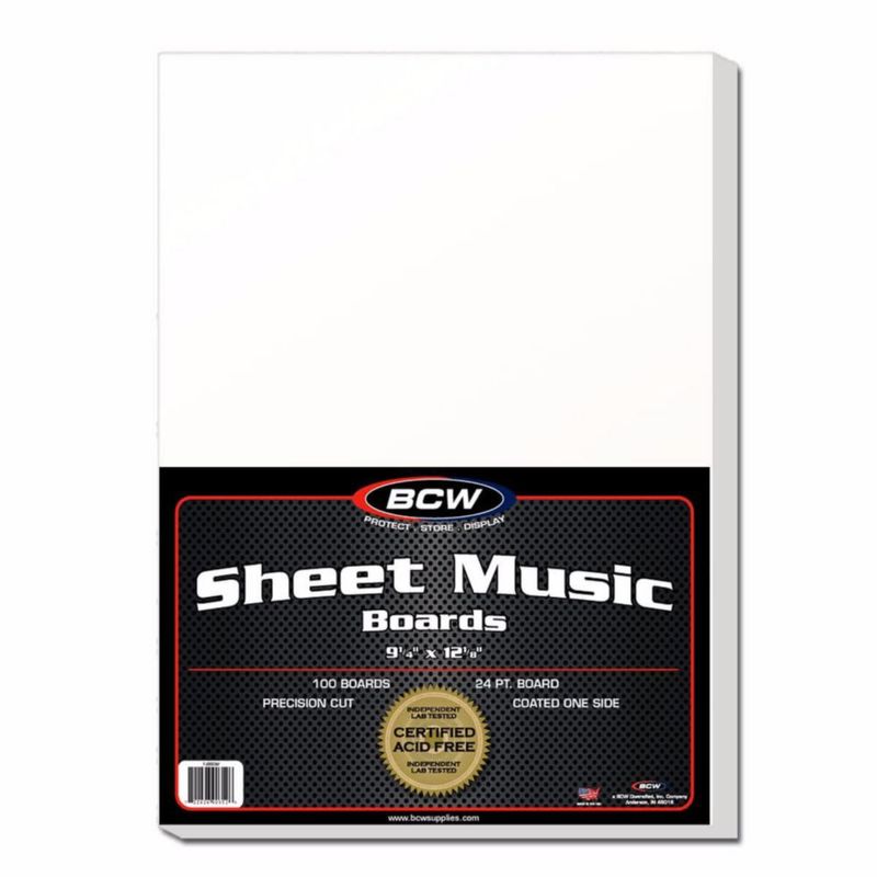 Tablas de Respaldo para Partituras BCW 23 × 31 cm Blancas – Pack de 100