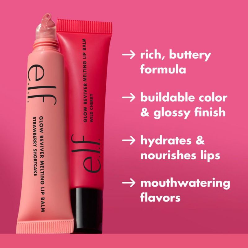 Bálsamo Labial e.l.f. Glow Reviver Melting Hidratante Sabor Durazno