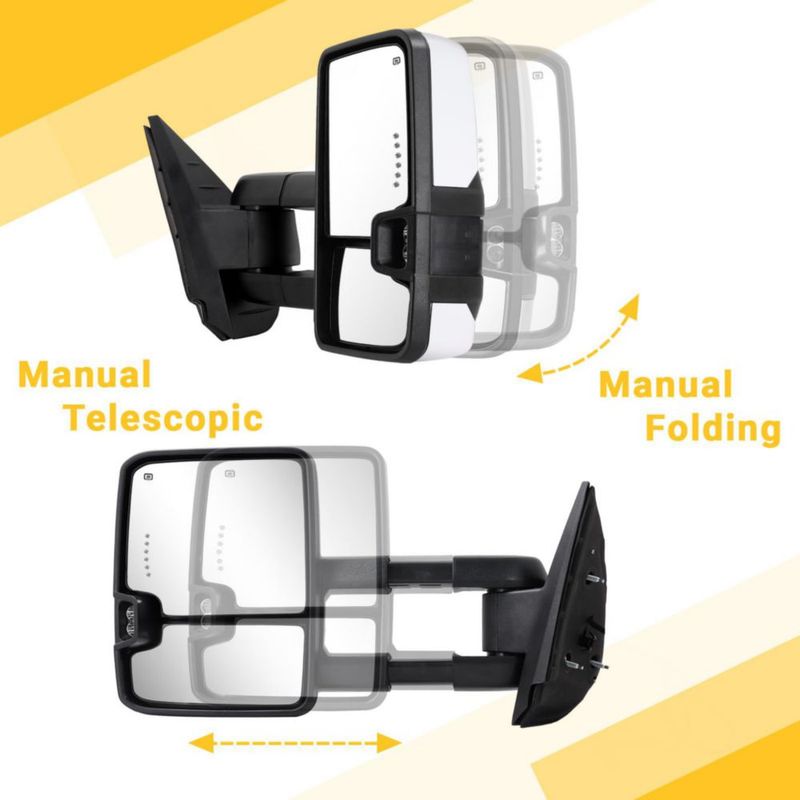 Espejos de Remolque Sanooer para Chevrolet Silverado y GMC Sierra