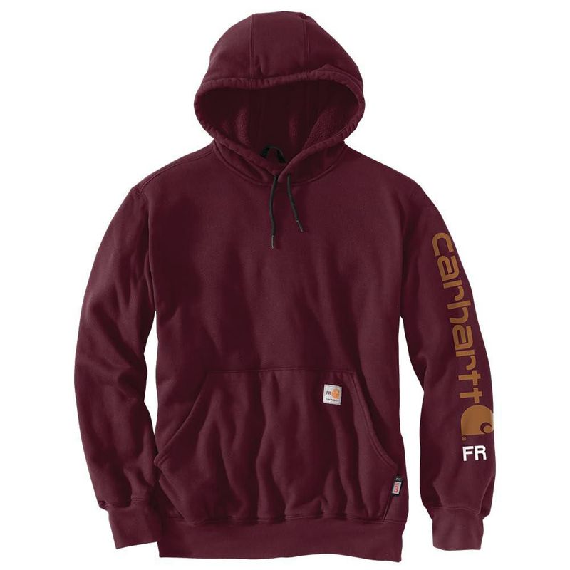 Sudadera Carhartt FR Force con logo Marquette color Port talla XL
