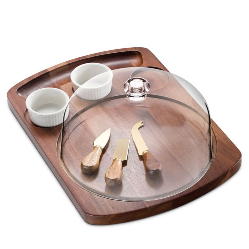 Set de tabla de quesos de madera de acacia Godinger - regalo