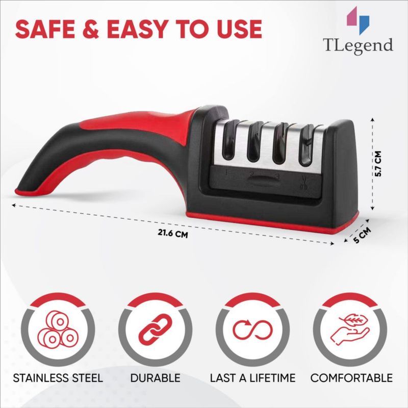 Afilador de Cuchillos TechnoLegend de 4 Etapas para Cocina