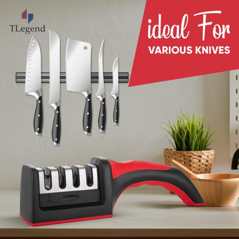 Afilador de Cuchillos TechnoLegend de 4 Etapas para Cocina