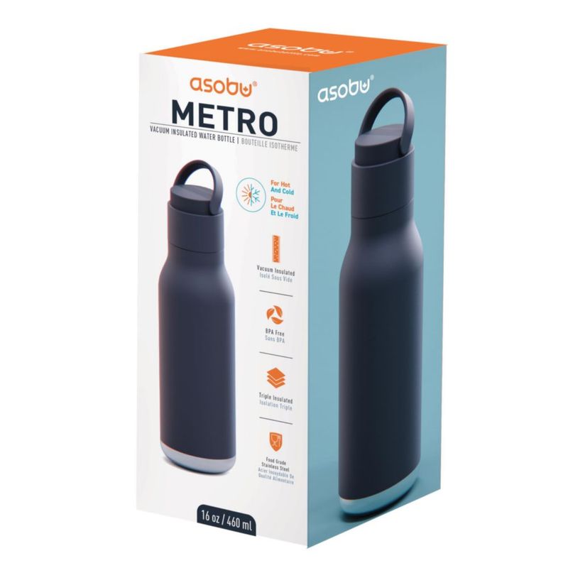 Botella de agua Asobu 400 ml gris pizarra aislada