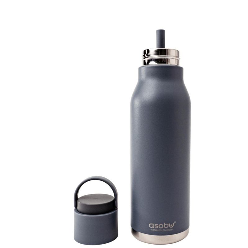 Botella de agua Asobu 400 ml gris pizarra aislada