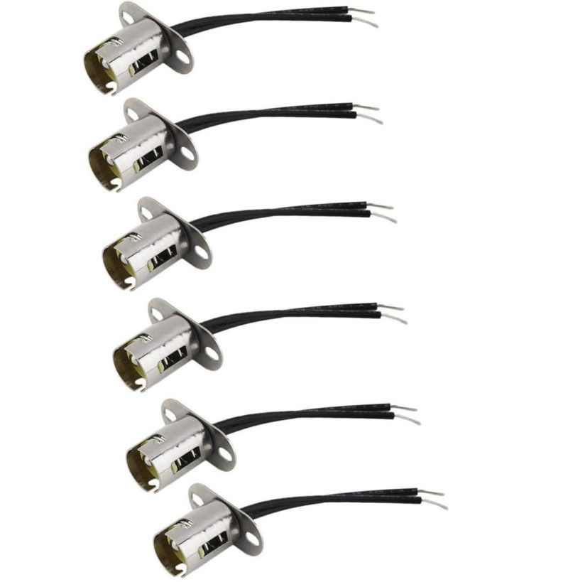 Casquillo para bombilla Bstenky BAY15D 6 uds con cable de 10 cm