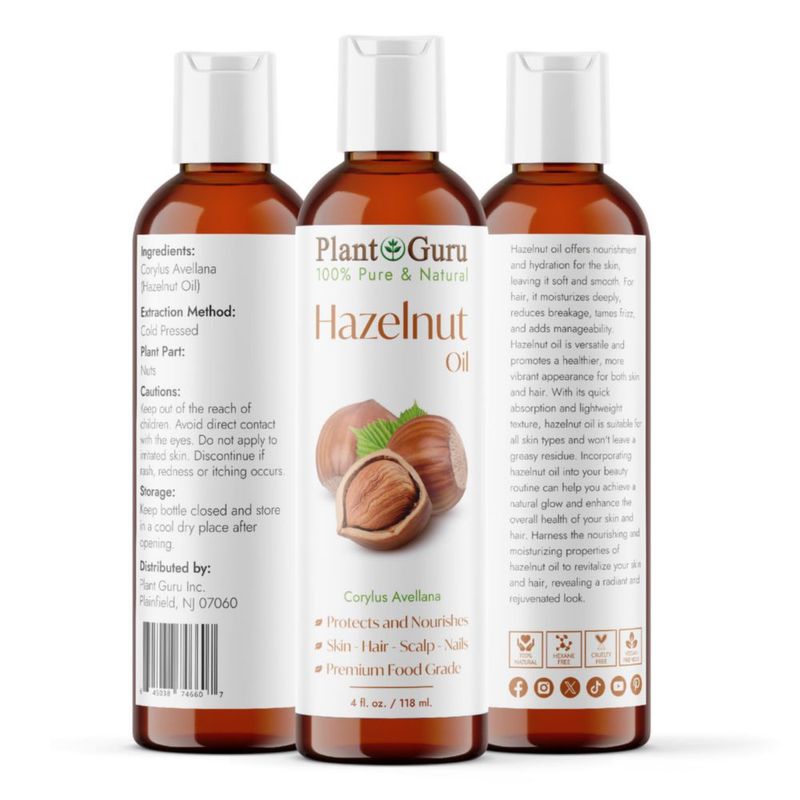 Aceite de Avellana Plant Guru 118 ml Prensado en Frío y Natural