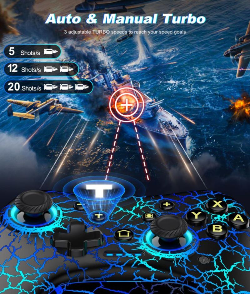Controlador Switch ELISWEEN inalámbrico para PC Android e iOS
