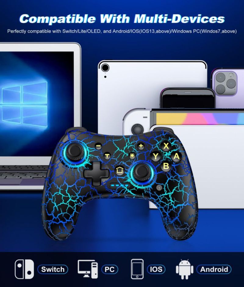 Controlador Switch ELISWEEN inalámbrico para PC Android e iOS