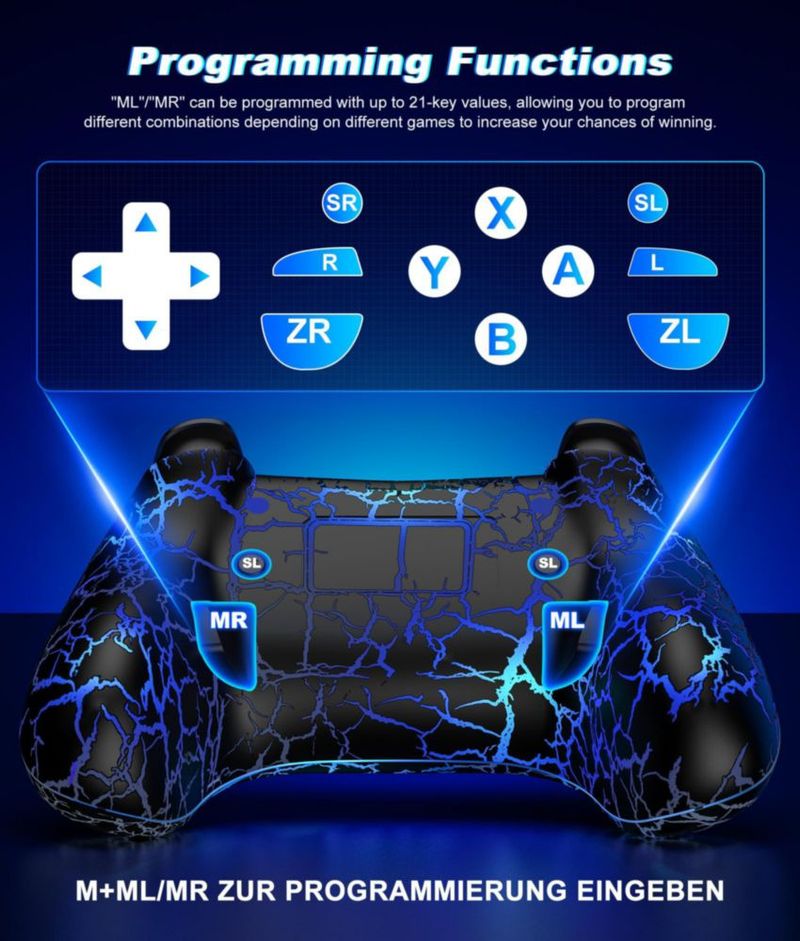 Controlador Switch ELISWEEN inalámbrico para PC Android e iOS