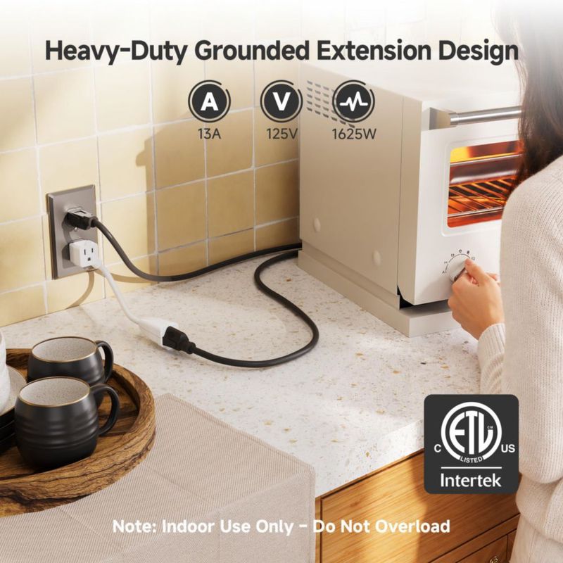 Cable de extensión Cable Matters 30 cm 2 tomas (Pack de 2)