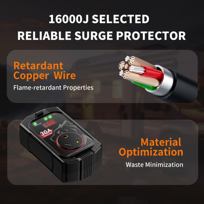 Protector contra Sobretensiones Vehiker 30 A Impermeable con Pantalla