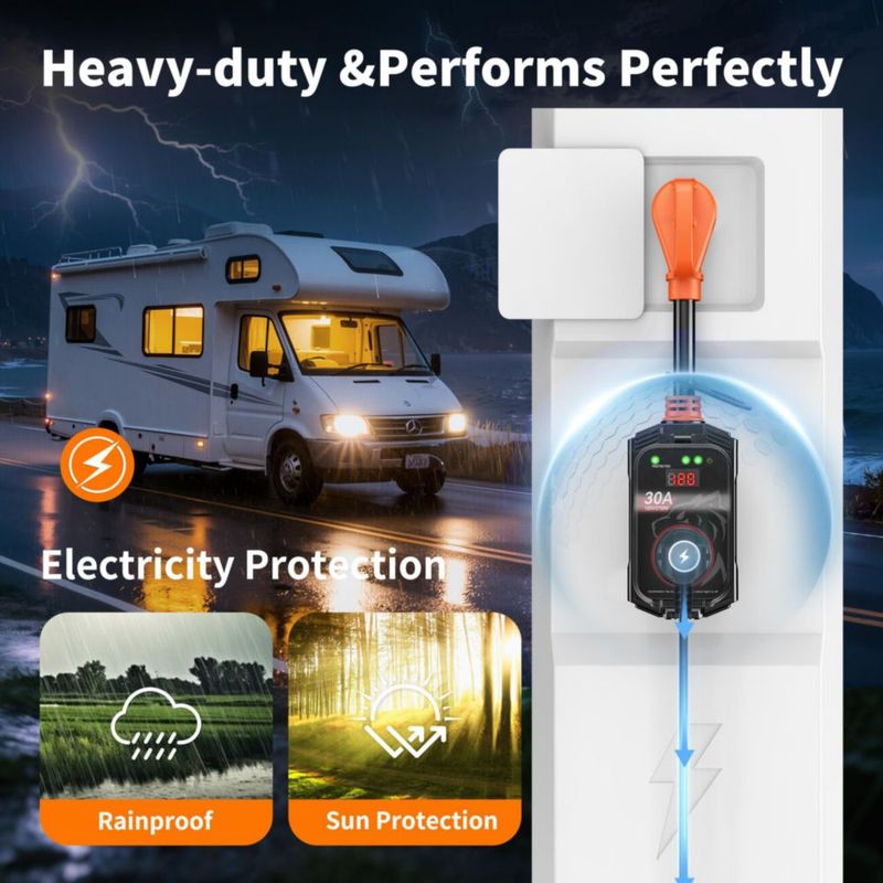 Protector contra Sobretensiones Vehiker 30 A Impermeable con Pantalla