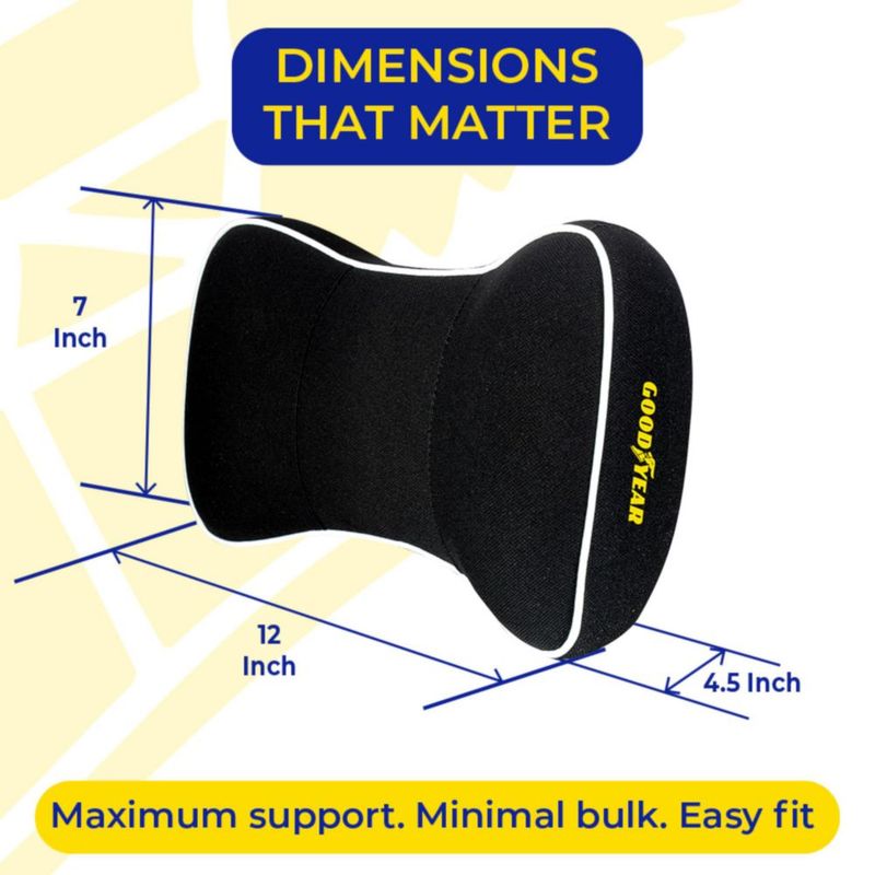Almohadilla cervical para coche Goodyear de espuma viscoelástica negra