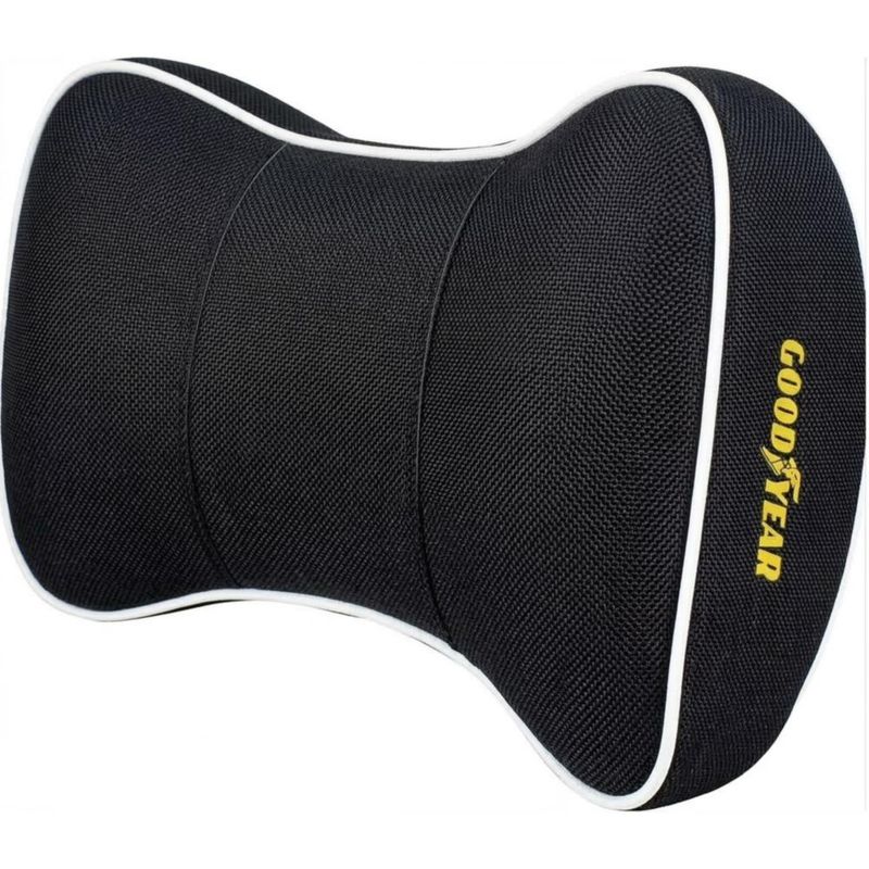 Almohadilla cervical para coche Goodyear de espuma viscoelástica negra