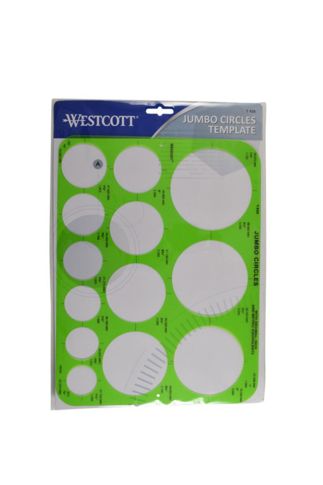 Plantilla de círculos Westcott 22 x 29 cm de plástico