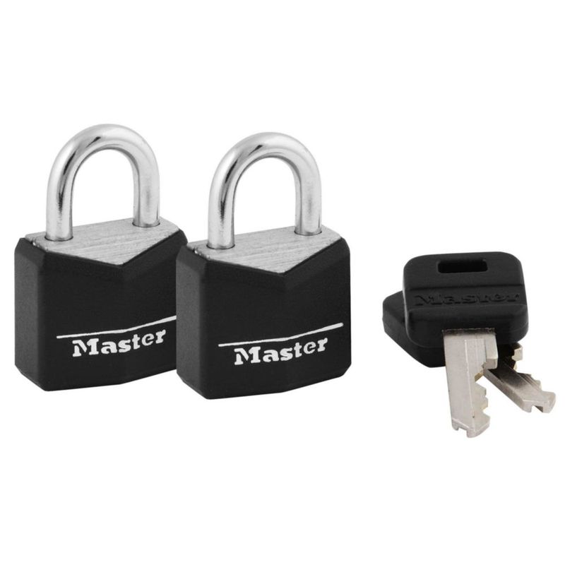 Candado Master Lock 19 mm negro – paquete de 2
