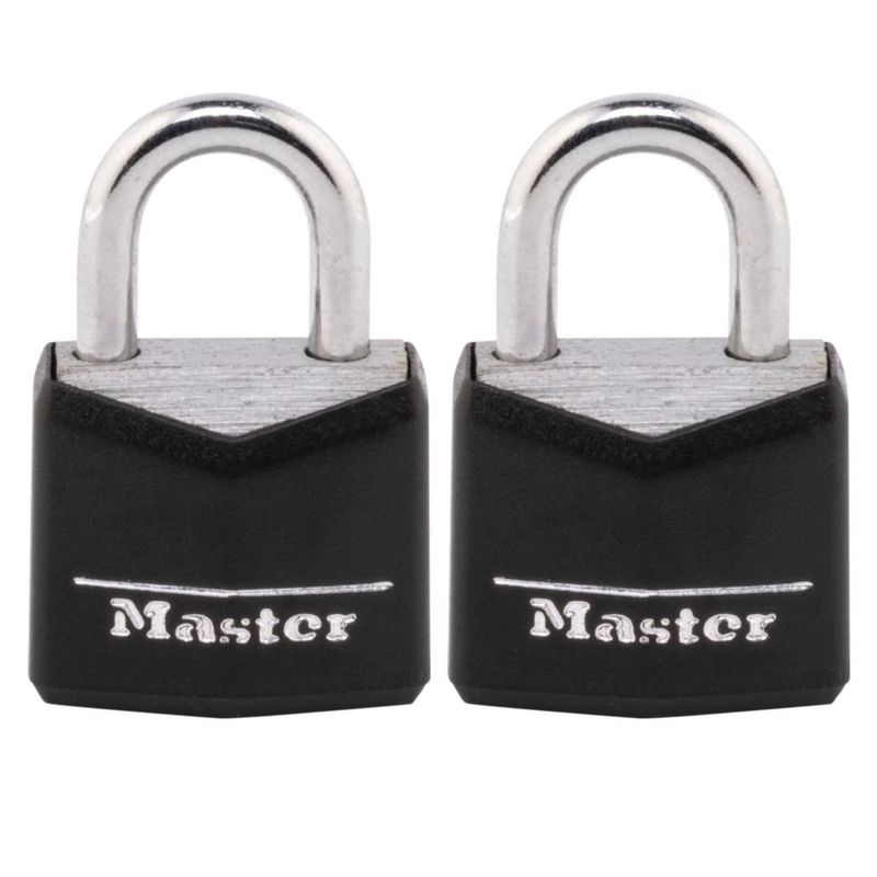 Candado Master Lock 19 mm negro – paquete de 2