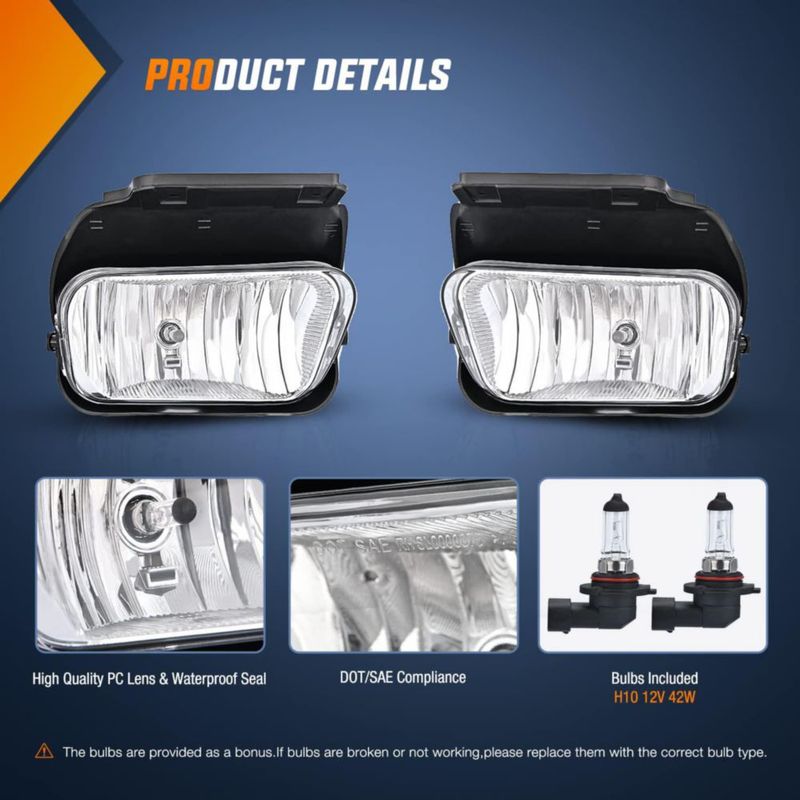 Conjunto de luces antiniebla Nilight para Chevy Avalanche 2002‑2006