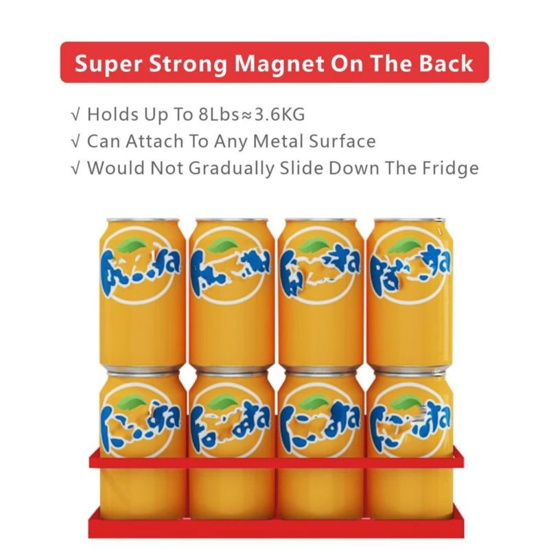 Roysili Estante Magnético para Especias para Refrigerador Estante Ahorrador de Espacio para Nevera Pack de 4 en Rojo con Soporte Magnético para Papel
